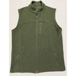 Ibex Merino Wool Blend Vest Men's Large Full Zip Green